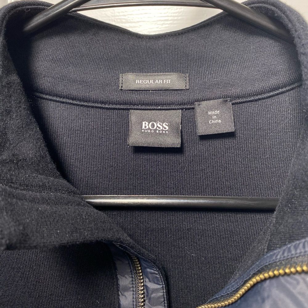 Hugo Boss | Men's Quarter Zip Mock Neck Sweater Black Sz Medium - Picture 3 of 12
